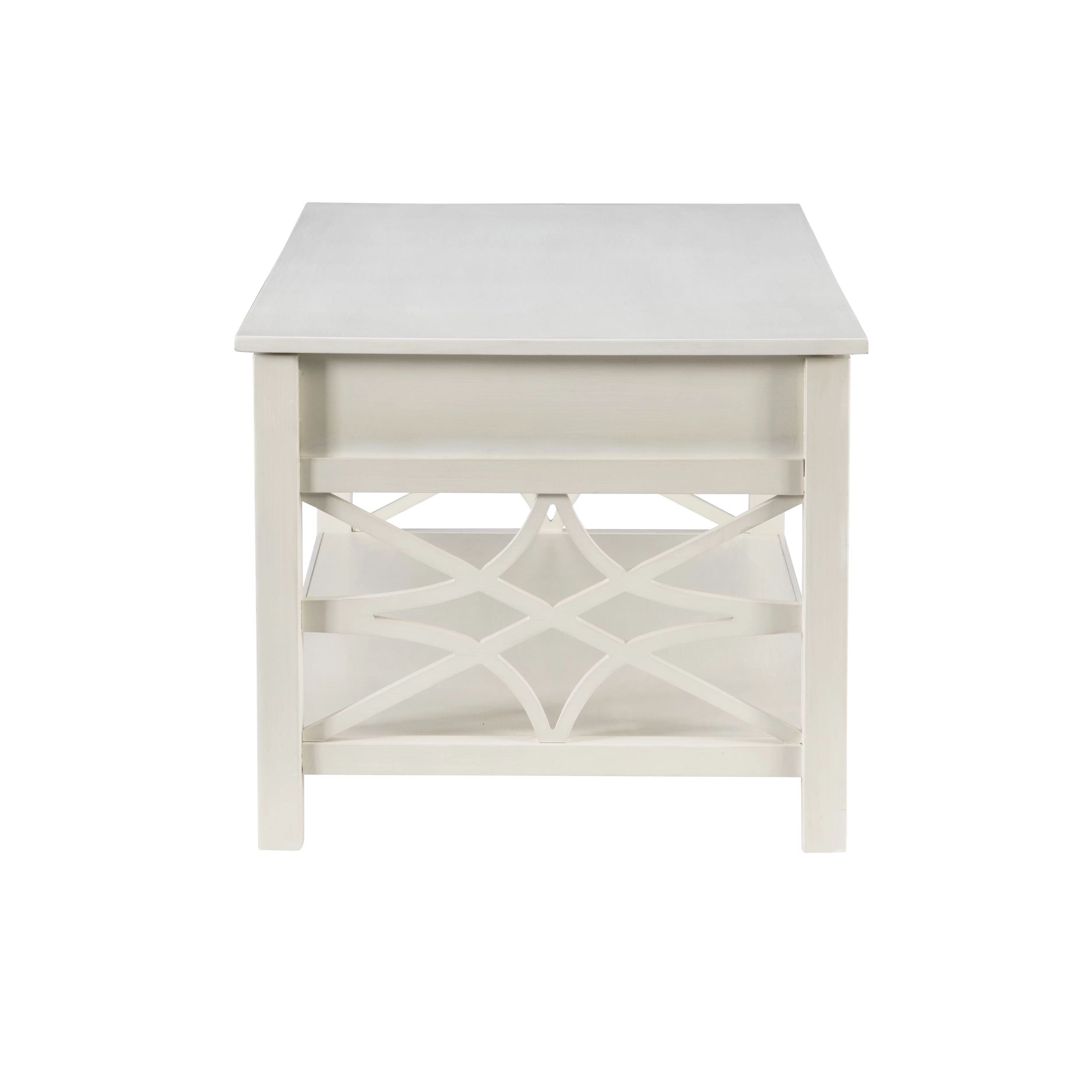 Linon Walton 2-Drawer Lift-Top Coffee Table, White