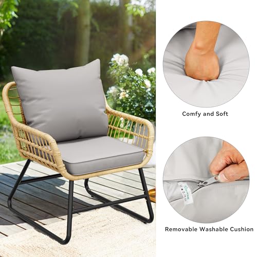 YITAHOME 4 Piece Patio Furniture Set, Wicker Outdoor Bistro Set
