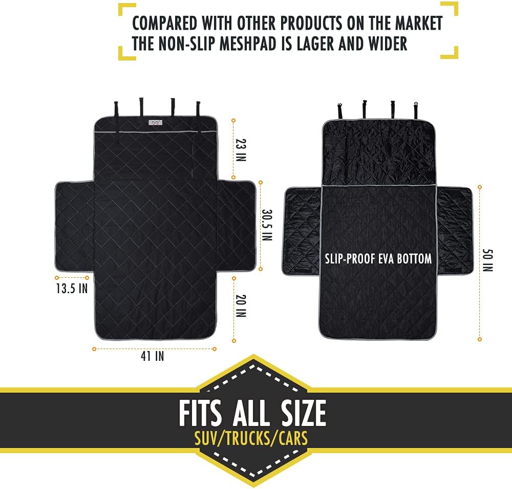 Pet Cargo Liner for SUV - Extra Large Pockets,Heavy Duty Durability Mats for Dogs,100% Waterproof Cargo Cover,Nonslip Backing,Bumper Flap Protector