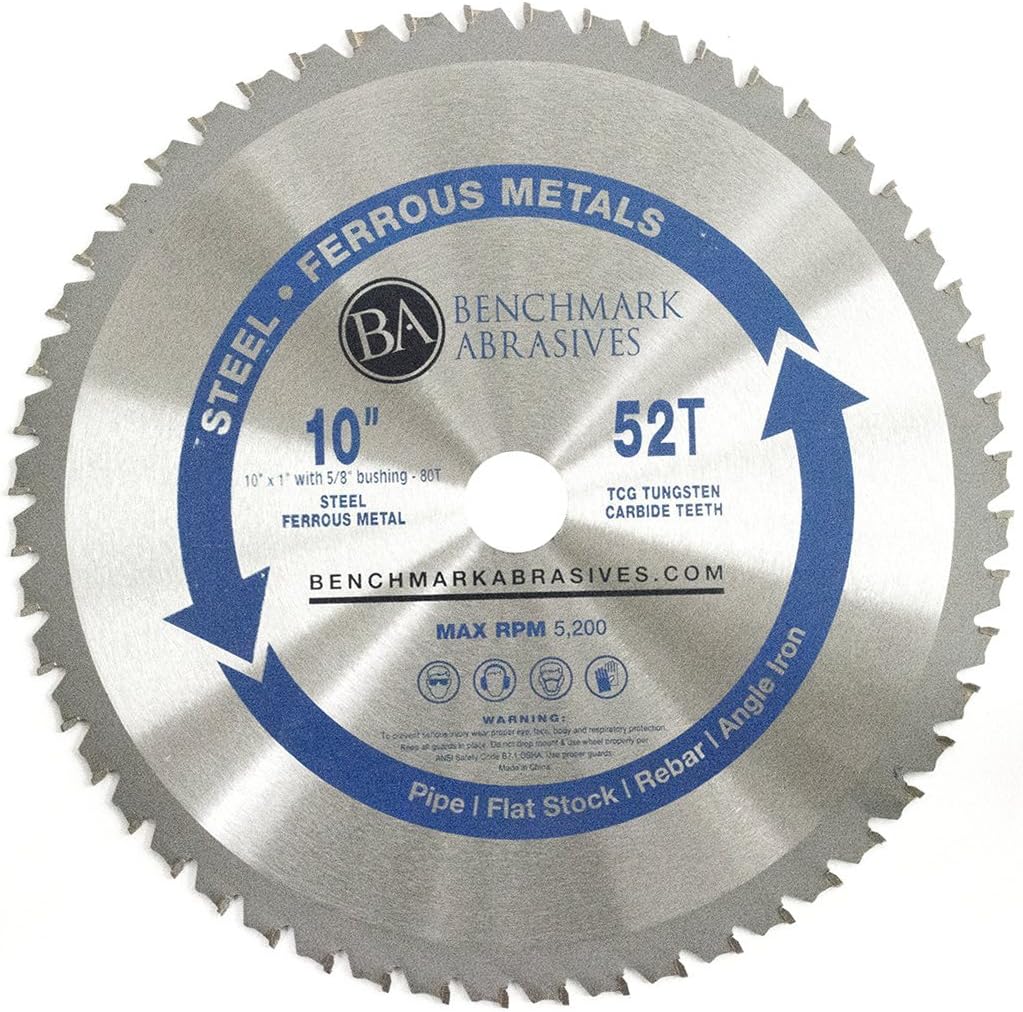 Benchmark Abrasives 14" 80 Tooth Tungsten Carbide Tips Saw Blade for Thin Steel and Ferrous Metals