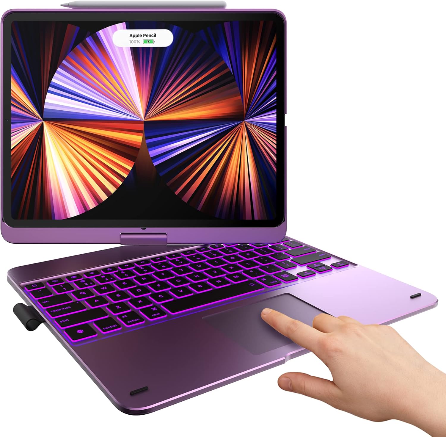 Typecase Touch iPad Pro 12.9 Case with Keyboard: Compatible with 2021 5th, 2020 4th, 2018 3rd Generation iPad Pro 12.9-inch, Multi-Touch Trackpad