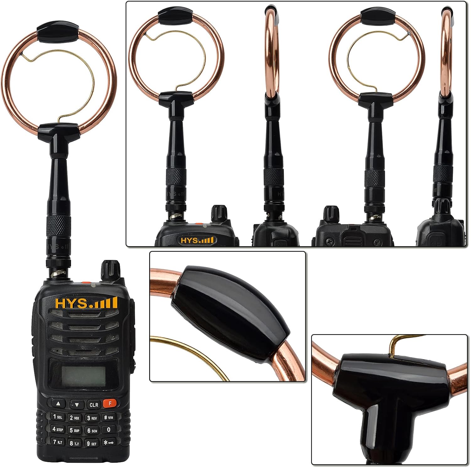 HYS BNC Base HT Antennas, 144/430 MHz Dual-Band High Gain Antenna (Gain:1.8/2.8dBi, Max Power: 20Watts