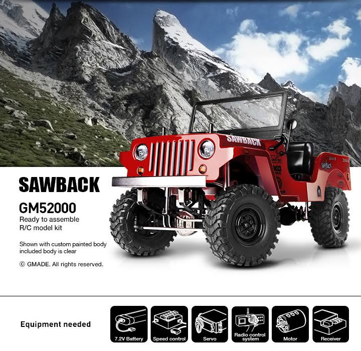 Gmade Gm52000 Sawback 4WD 1/10 Scale Rock Crawler Kit