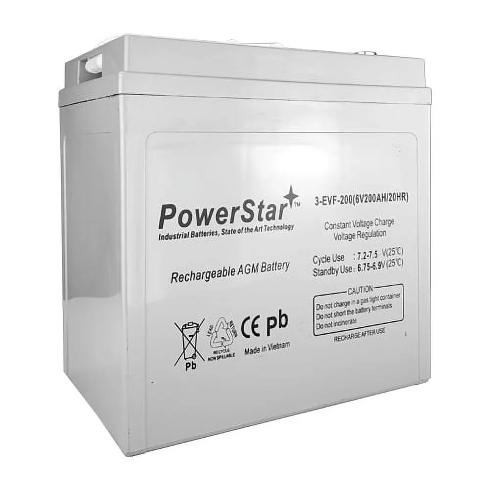 PowerStar Relplacement for Trojan T-105 GC2 6V 200Ah Deep Cycle Flooded Lead Acid Battery x2