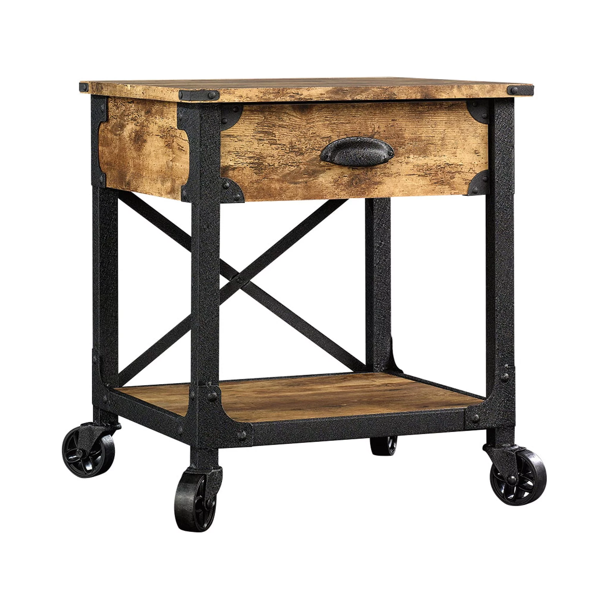 Better Homes & Gardens Rustic Country End Table, Weathered Pine Finish