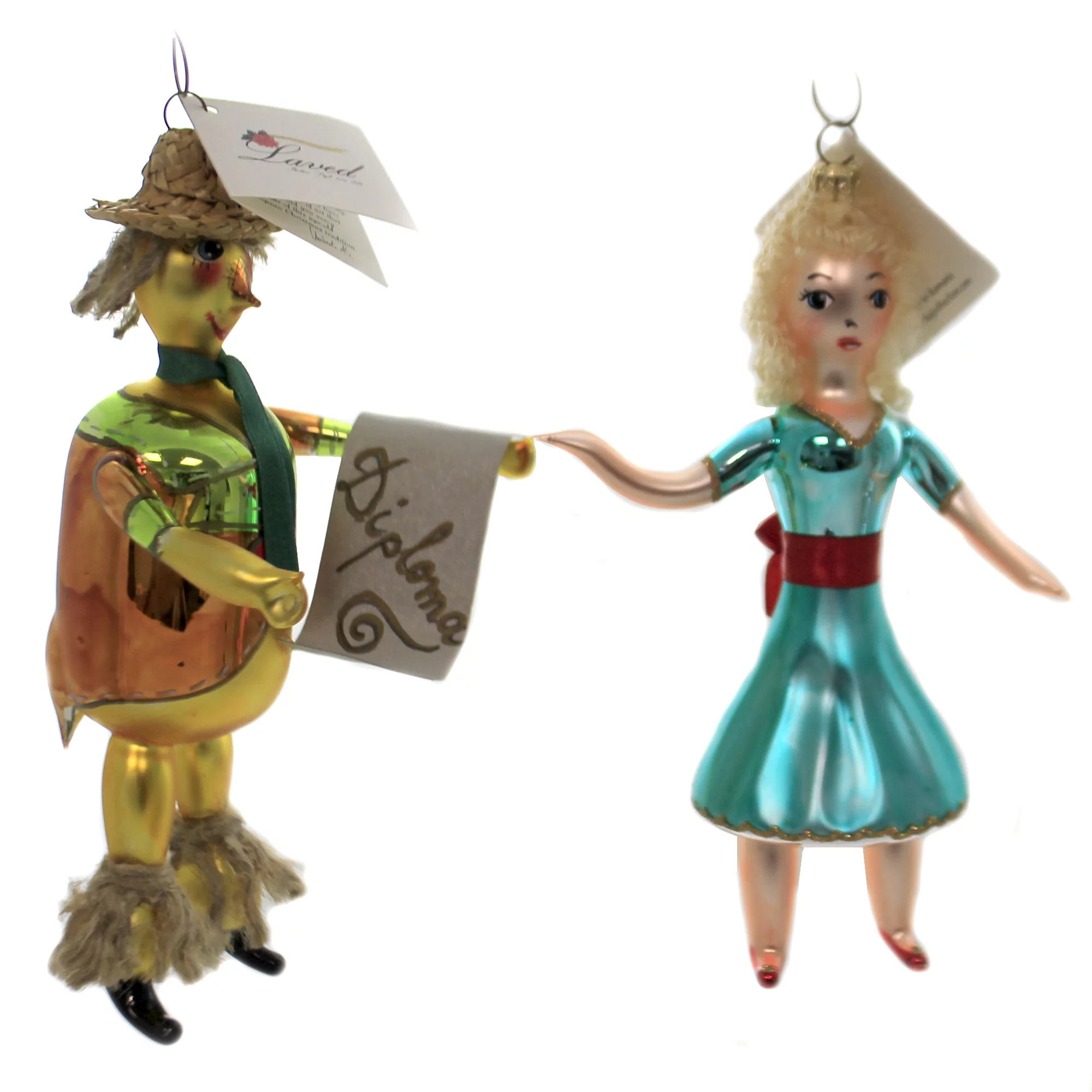 Laved Italian Ornaments MAGO DI OZ Glass Dorothy Lion Tinman Scarecrow SET004