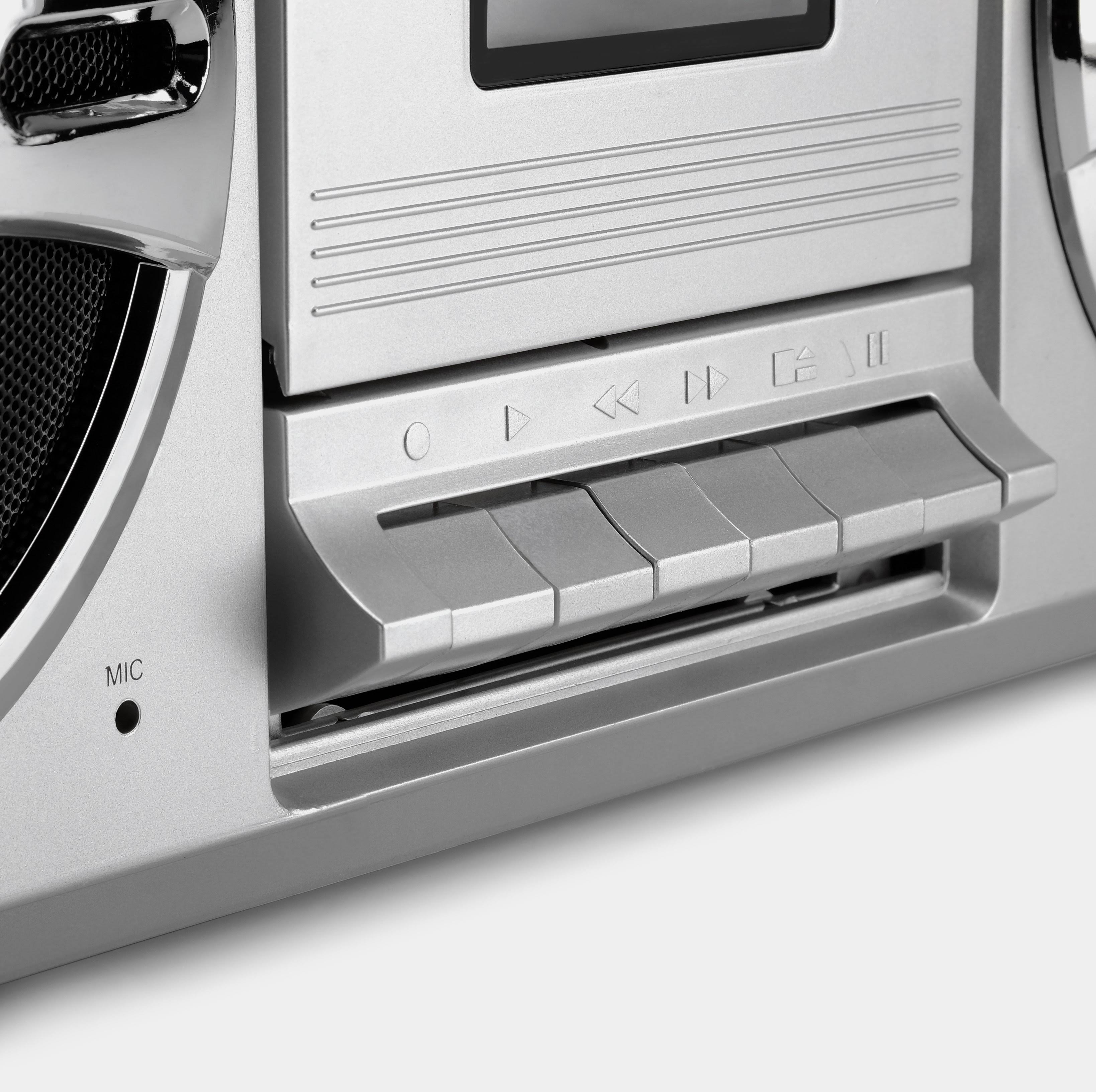 Victrola Bluetooth Boombox with Cassette Player u0026 AM/FM Radio