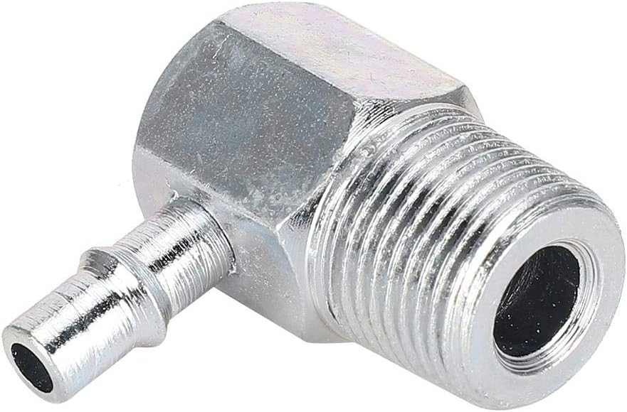 Intake Manifold Joint, Aluminum Alloy Intake Manifold Vacuum Fitting 90&deg; 3/8NPT-1/4 Hose Nipple Car Modification 4535Z
