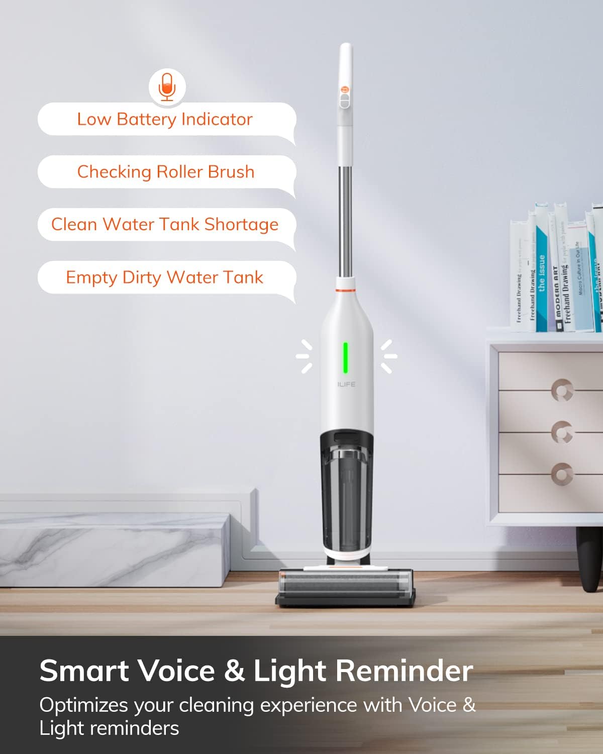 ILIFE W90 Cordless Wet Dry Vacuum Cleaner, All in One Vacuum Mop Hardwood Floor Cleaner