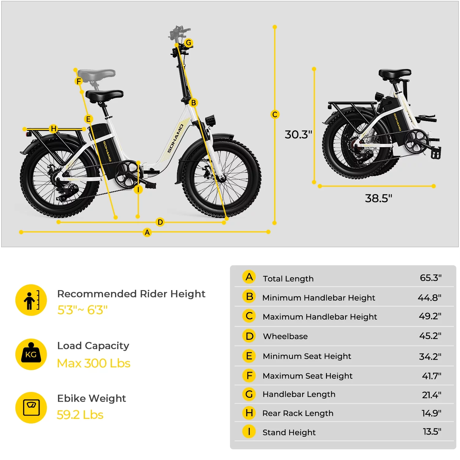 SOHAMO S3 48V 15AH Electric Bike for Adults 750W Folding E-Bike, 20" Fat Tire Electric Motorcycle, Shimano 7 Speed, Electric Commuter Bike