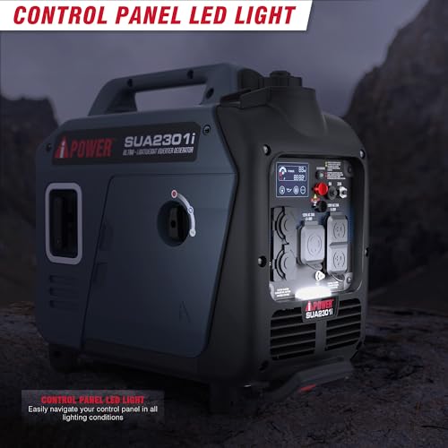 A-iPower 7600W Dual Fuel Quiet Portable Inverter Generator, Electric Start RV Ready, EPA & CARB Compliant CO Sensor