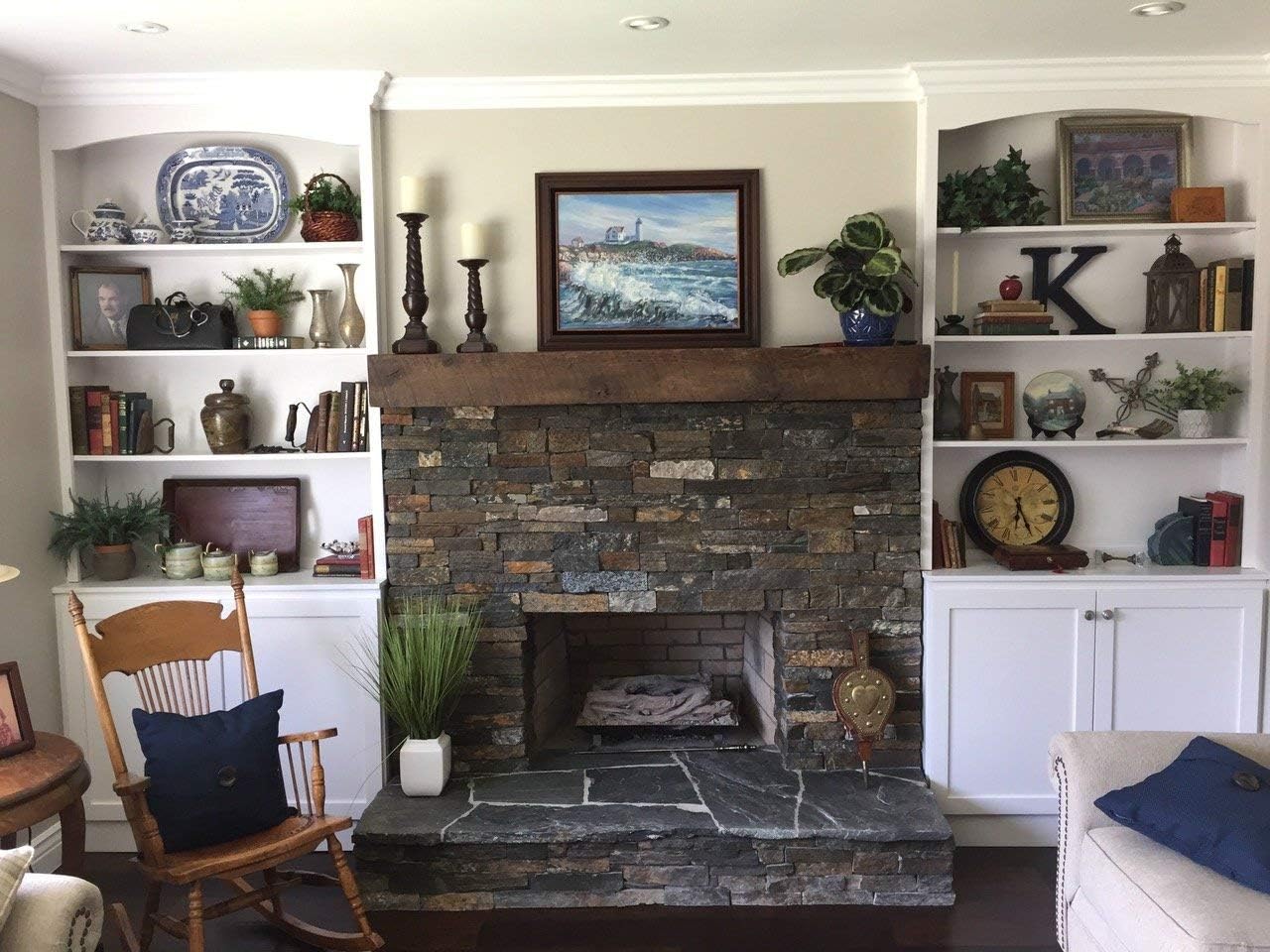 Rustic Barn Beam Fireplace Mantel Solid Rough Sawn Timber (Antique Oak, 4x6x60)