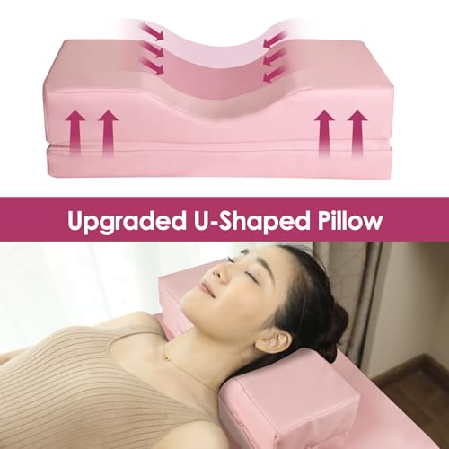 Portable Lash Bed for Lash Extensions Massage Table with Eyelash Pillow Esthetician Bed Spa Table Spa Bed Height Adjustable Waterproof Aluminum Frame