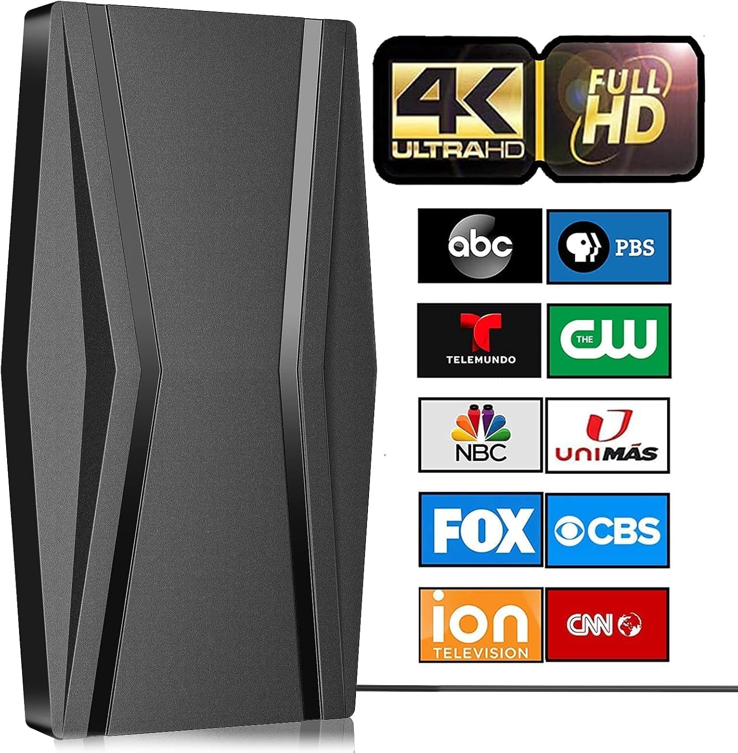 TV Antenna-Amplified HD Digital Indoor/Outdoor TV Antenna Long 420 Miles Range Built-in Smart Amplifier Signal Booster Support 4K 1080p Fire tv Stick