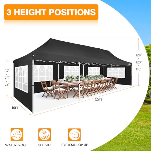 10x10 Pop Up Canopy Tent with 4 Sidewalls and Mesh Windows 2.0