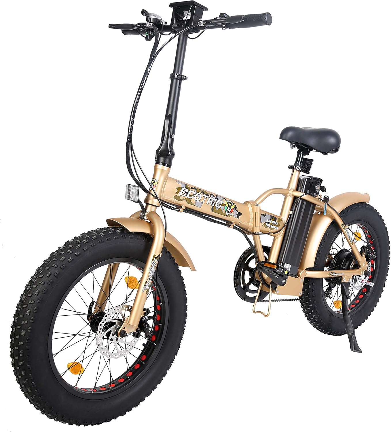 ECOTRIC Electric Bike 500W Foldaway Ebike 20" Fat Tire Folding Electric Bicycle 48V 13AH Lithium Battery Beach Snow Mountain E-Bike Commute Ebike for