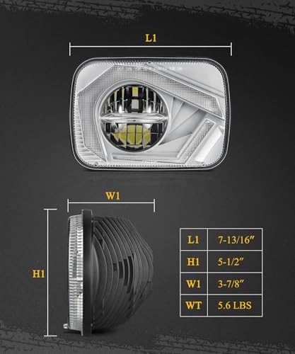 Partsam 2025 H6054 LED Headlights 7x6 5x7 Headlamp Hi/Low Sealed Beam Lights [DOT] [Start & End Animation] [Anti-glare] [DRL] [Sequential Turn