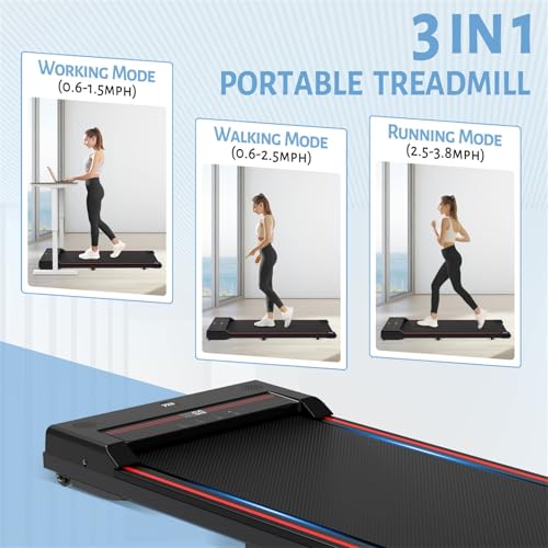 Sperax Walking Vibration Pad with APP, 3 in 1 Under Desk Treadmill, 2.5HP Low Noise Walking Treadmill Pad with Remote Control