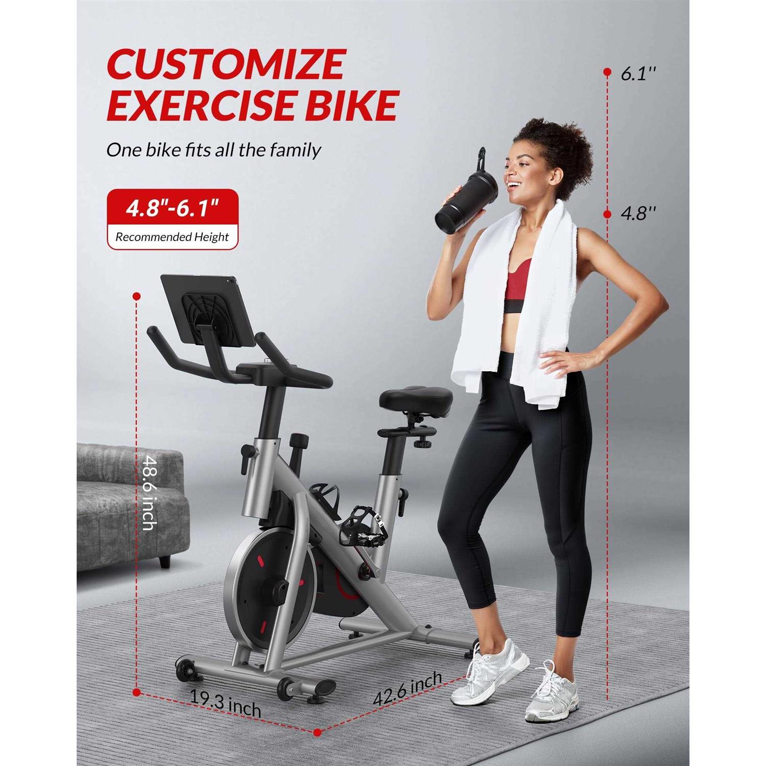 Exercise Bike UTRYUP Stationary Bike for Home Brake Pad Indoor Cycling Bike with Thickened Steel Tube - Sports Supplies Online Store