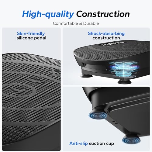 MERACH Vibration Plate Exercise Machine, Whole Body Workout Equipment for Women, Bluetooth and Silicone Pedal, Vibration Plate with Auto Mode