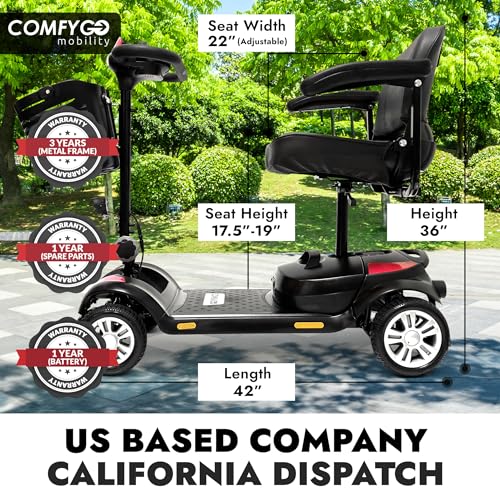 Comfygo Z-4 Electric Mobility Scooter for Adults,Lithium Battery Powered Foldable Scooters for Seniors,350 lbs Weight Capacity