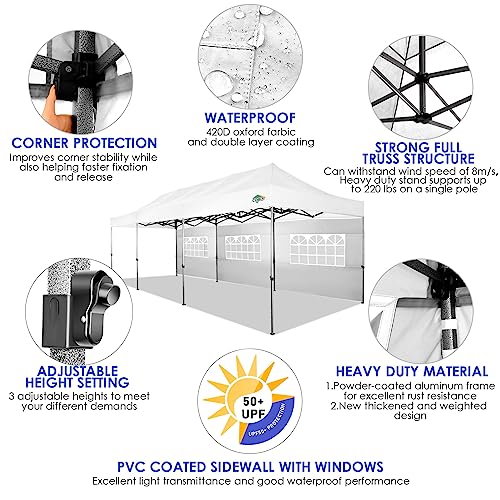 COBIZI 13x26 Pop Up Tent 13x26 Canopy with Sidewalls Heavy Duty Canopy Party Tent for Parties