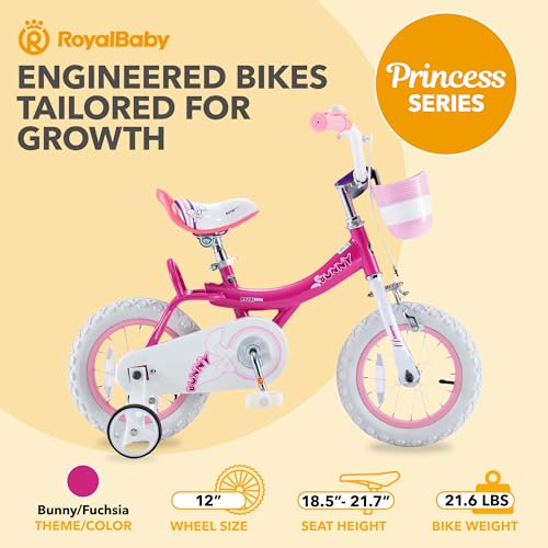 Royalbaby Princess Girls Kids Bike 12 14 16 18 20 Inch Children Bicycle with Basket for Age 3-12 Years