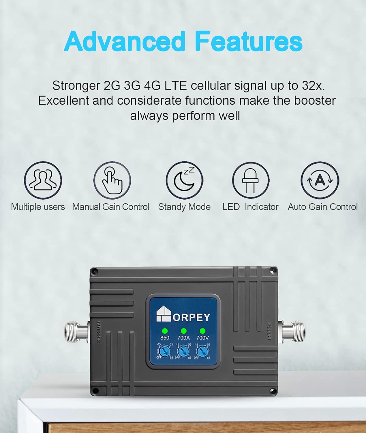 ORPEY Verizon Cell Phone Signal Boosters 5G 4G LTE Up to 5,500 sq.ft, Cell Booster for Home - App Assisted Install