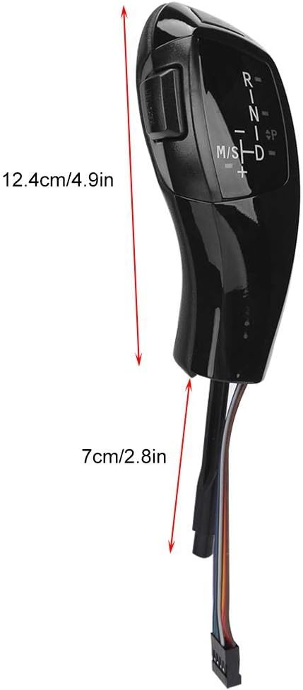 Akozon Gear Shift Knob F30 Style LHD Automatic LED Head Shifter Retrofit Kit for E81 E84 E89 E90 E91 E92 E93(Jet Black)