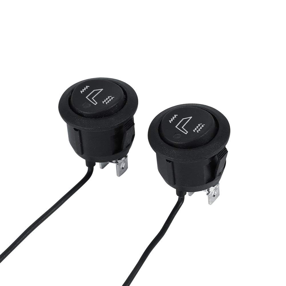 Akozon 2X Car Seat Heater Switch Universal 3 Pin Round Heated Rocker Hi Low Off Control, Automotive Pack of 2