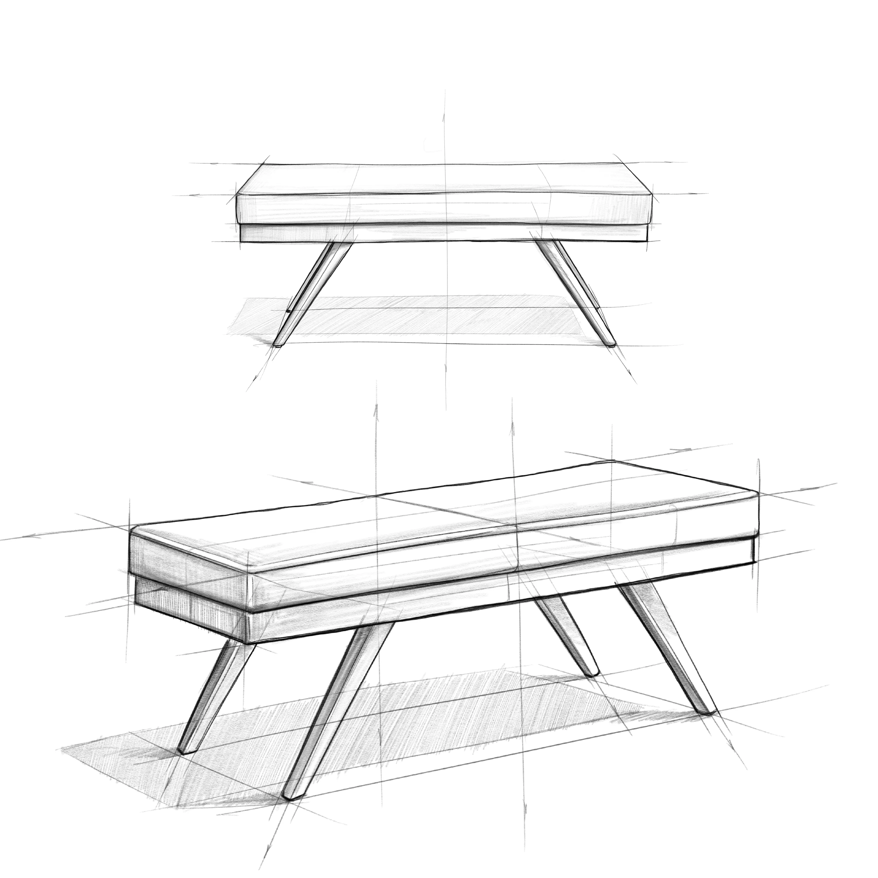 Simpli Home Chanelle Ottoman Bench in Platinum Tweed Look