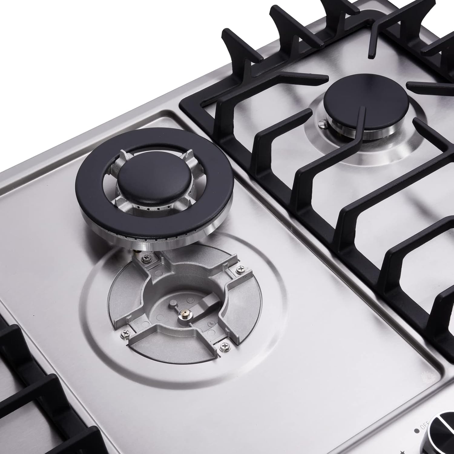 30 Inch Gas Cooktop, Stainless Steel Built-in 5 Burners Gas Stovetop LPG/NG Convertible Gas Stove Top Dual Fuel Gas Hob DM5722
