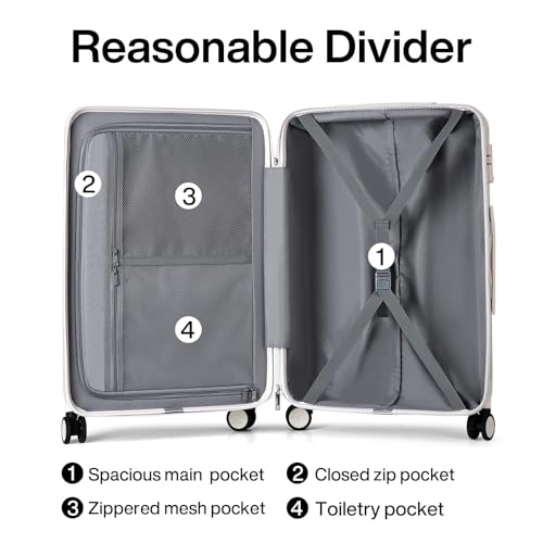 Hanke 29 Inch Luggage Suitcases With Spinner Wheels Lightweight PC hardside Rolling Suitcase With Travel Lock, Checked-Large 29-Inch(Blackish Green)