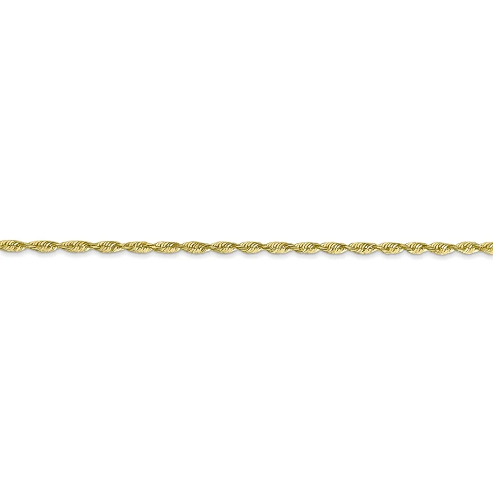 Leslie's Real 10kt Yellow Gold 1.8mm Diamond-Cut Lightweight Rope Chain; 16 inch; for Adults and Teens; for Women and Men