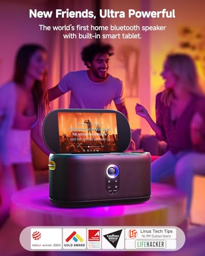 Ikarao Smart Karaoke Machine for Adults - with Lyrics Display, 32GB Karaoke Tablet, 2 Wireless Mics, Professional Karaoke System, 300W Peak Power