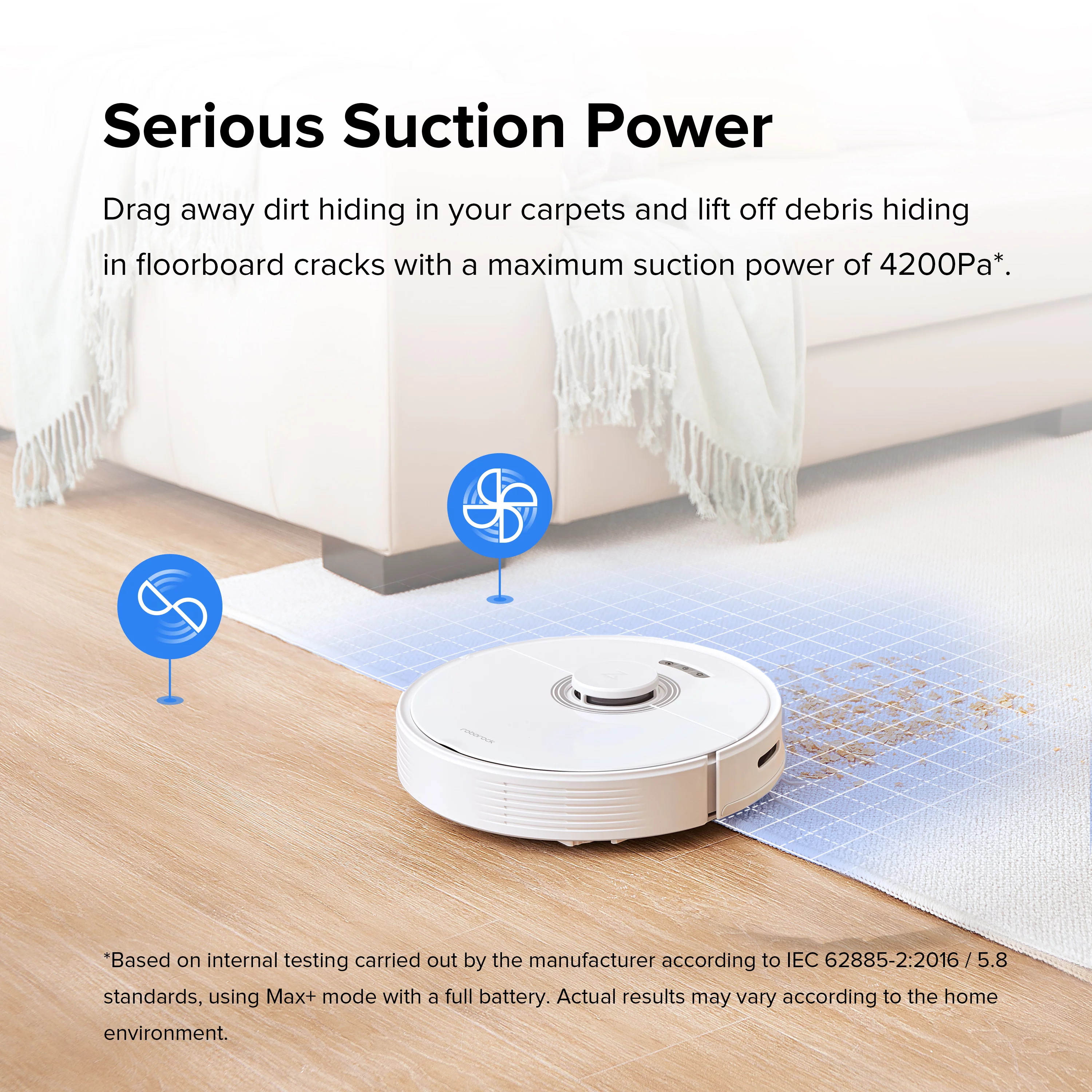 Roborock® Q7 Max+ Robot Vacuum Cleaner with Auto-Empty Dock Pure, 4200Pa Suction, No-Mop&No-Go Zones（White）