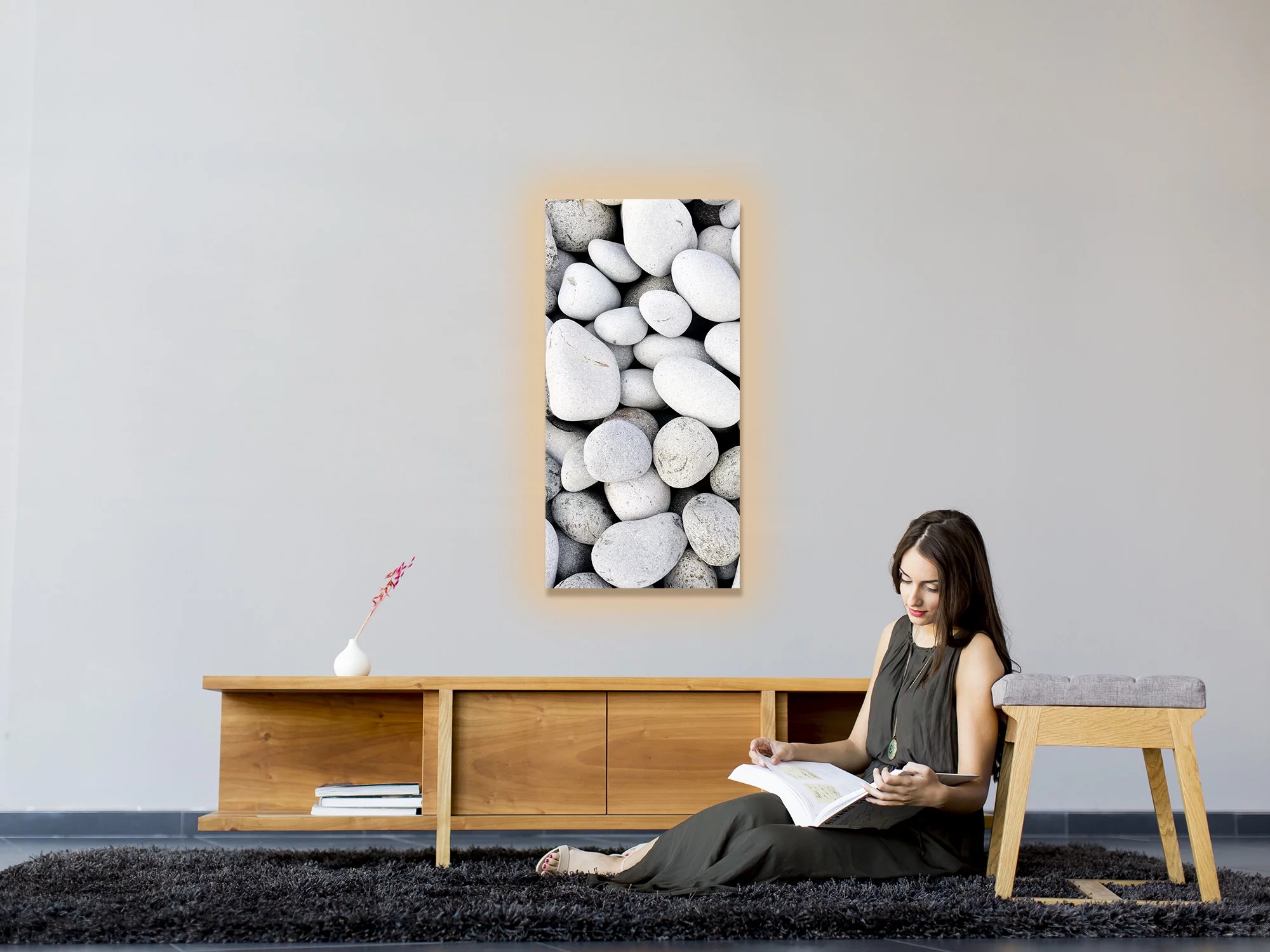 Heat Storm Electric Glass Infrared Heater, Indoor, River Rock, HS-GAL-2448