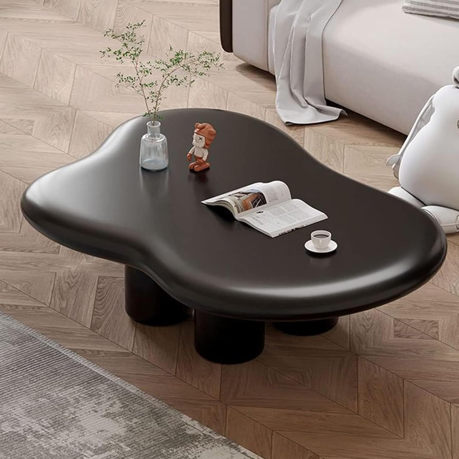 Cloud Coffee Table Irregular Indoor End Table for Living Room Modern Coffee Table Free Shape Coffee Table with 4 Legs