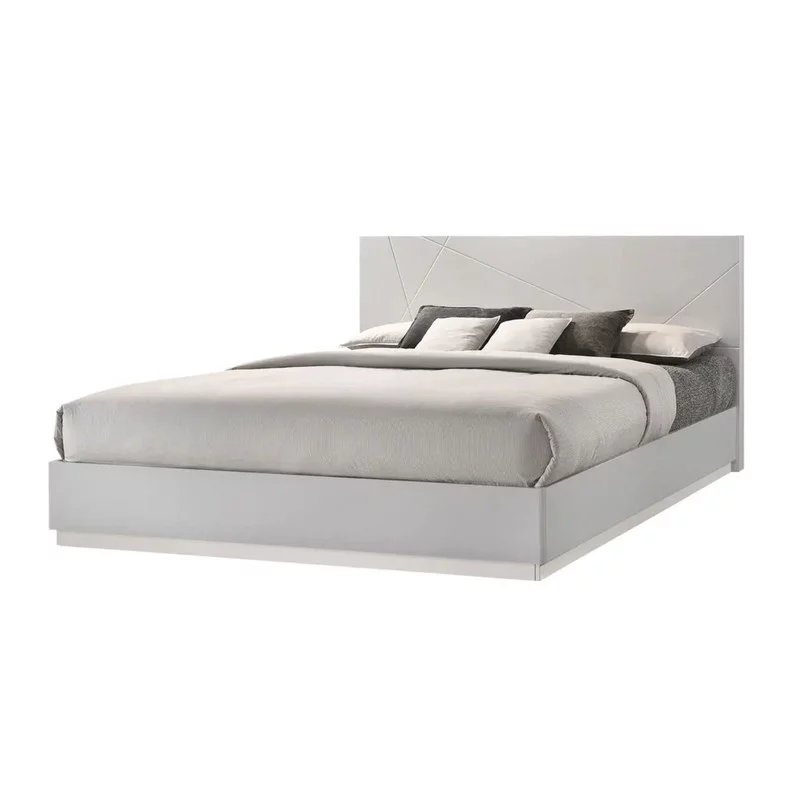 Naples 5-Piece Modern Bedroom Set, White, King