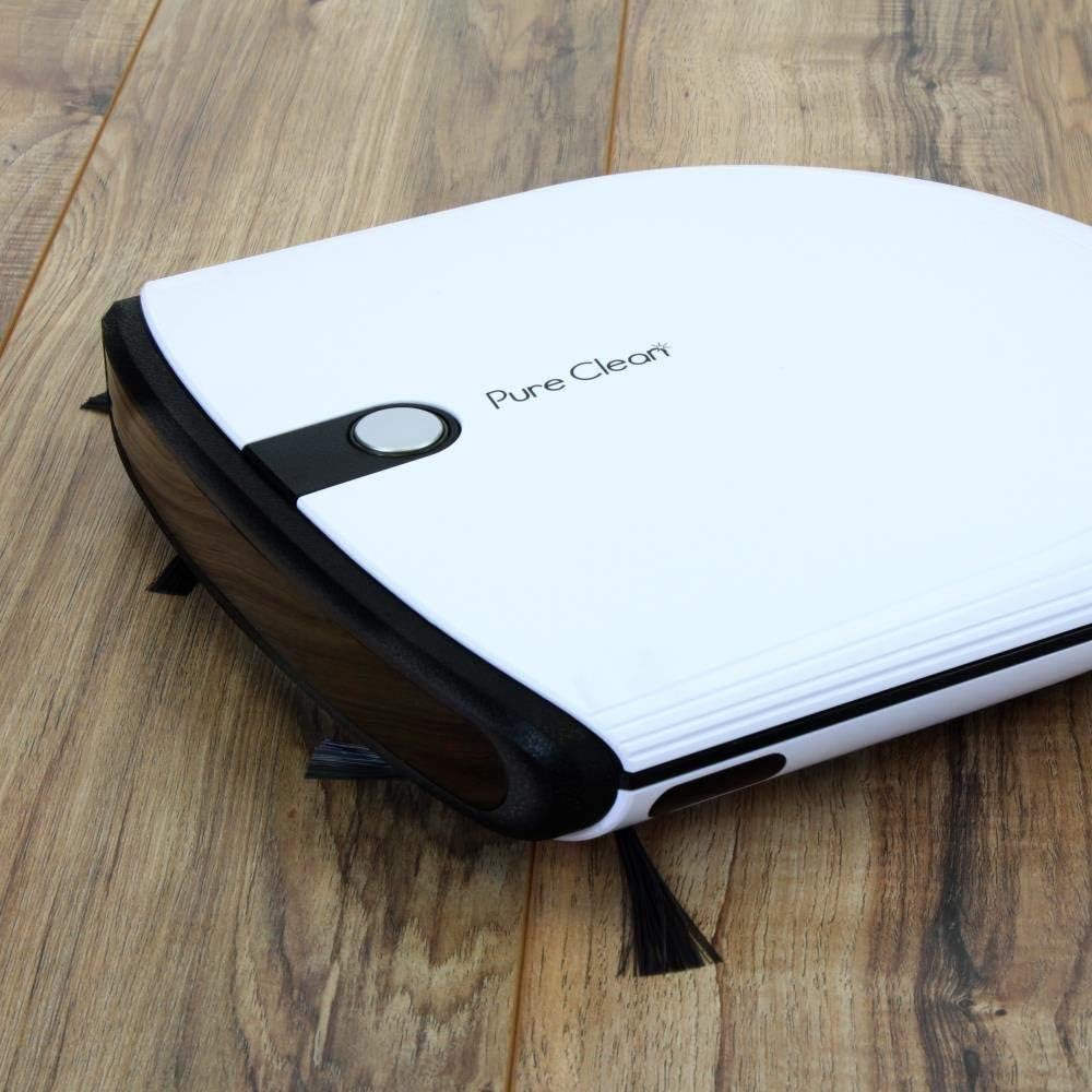 PURE CLEAN Robot Vacuum Cleaner - Low Profile Cleans Pet Hair Under Furniture - Automatic Robo Charge Dock