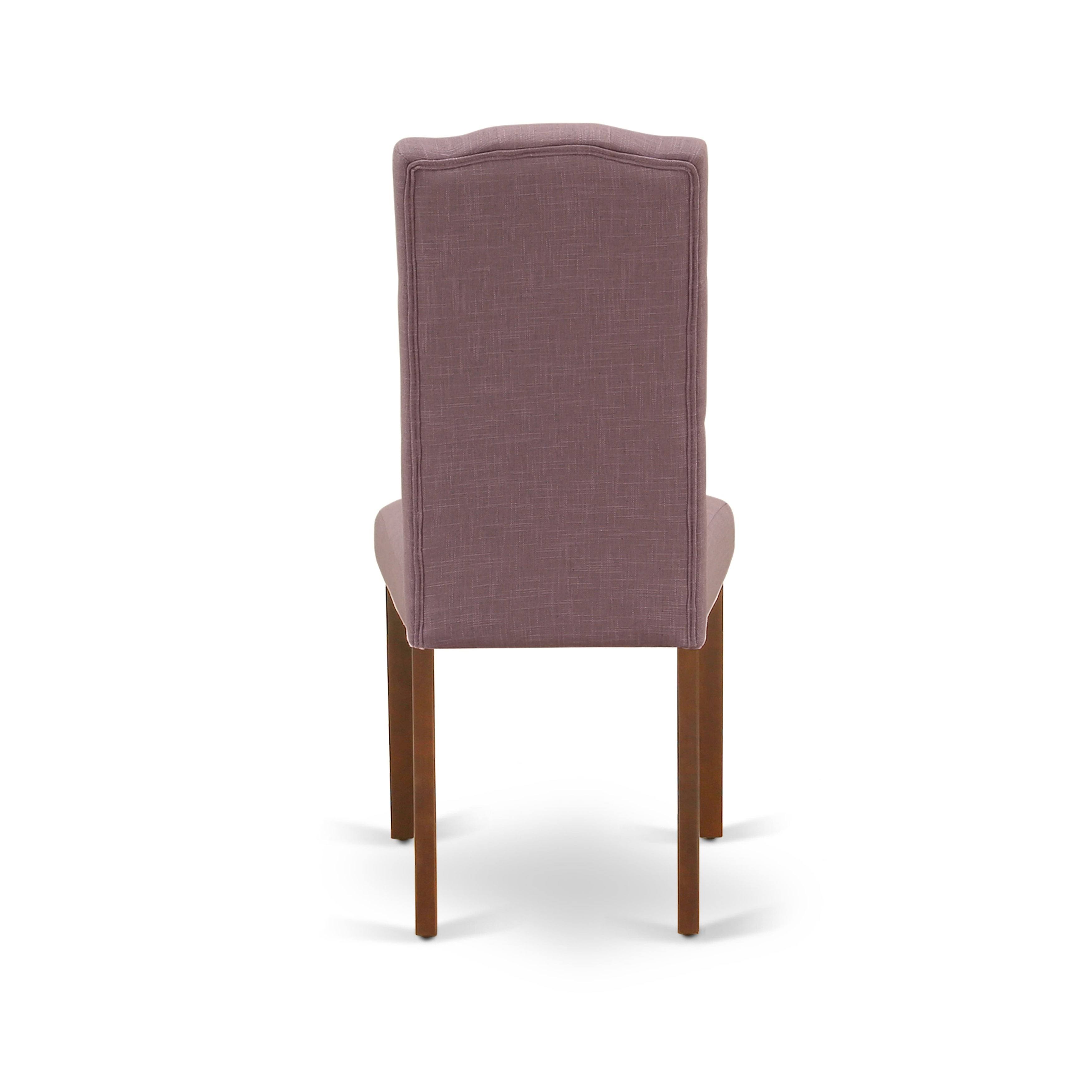 East West Furniture Hlce5-mah-10 5pc Dining Set Includes A Round Dinette Table and Four Parson Chairs with Dahlia Fabric, Mahoga