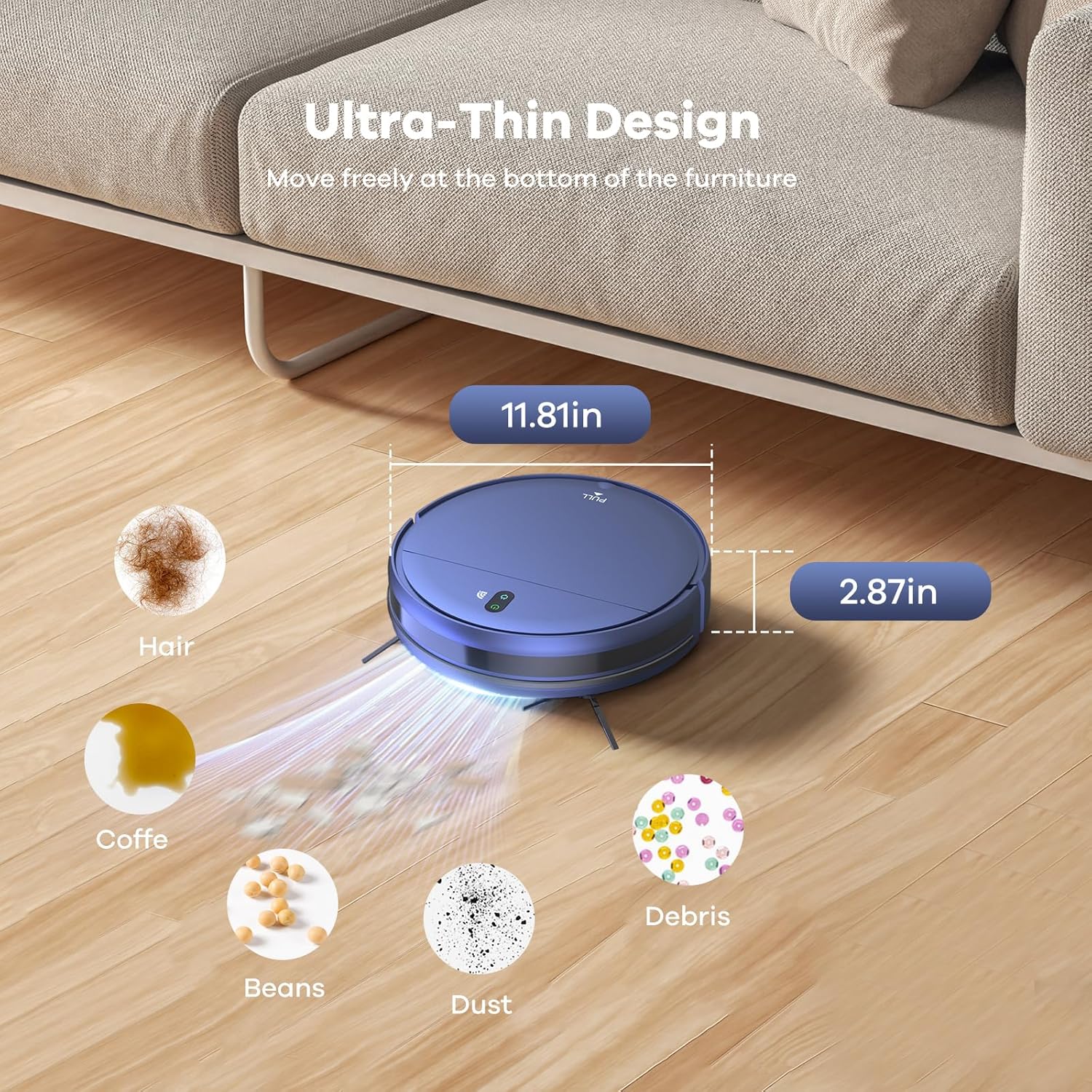 ZCWA Robot Vacuum and Mop Combo, 2 in 1 Mopping Robotic Vacuum with WiFi/App, Robotic Vacuum Cleaner, Schedule Settings, Self-Charging
