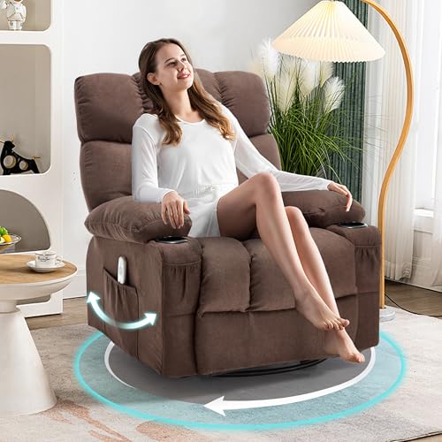 Recliner Chair with Massage and Heat, Rocker Recliner Chairs for Adults, Overstuffed Nursery Rocking Chairs for Living Room