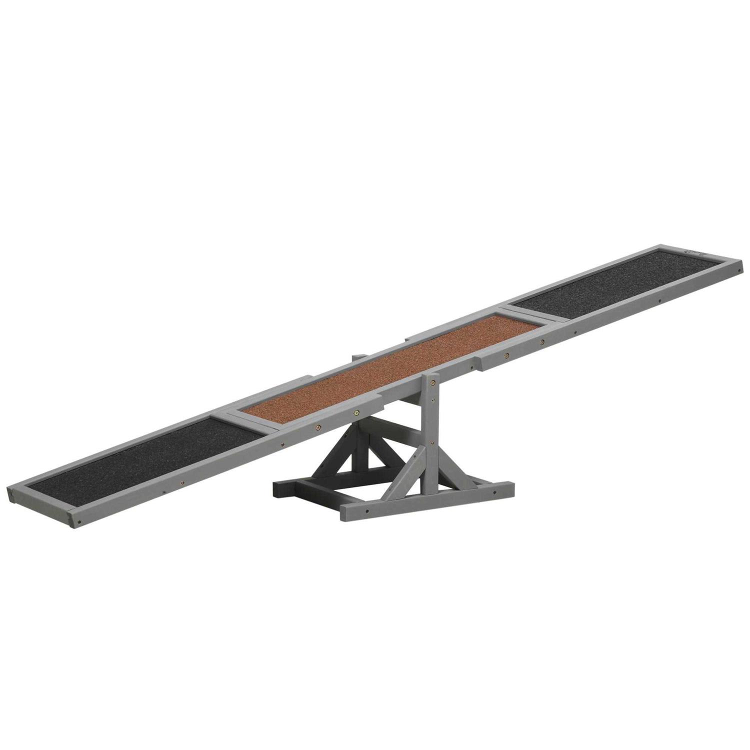 PawHut Wooden Dog Agility Seesaw for Training and Exercise