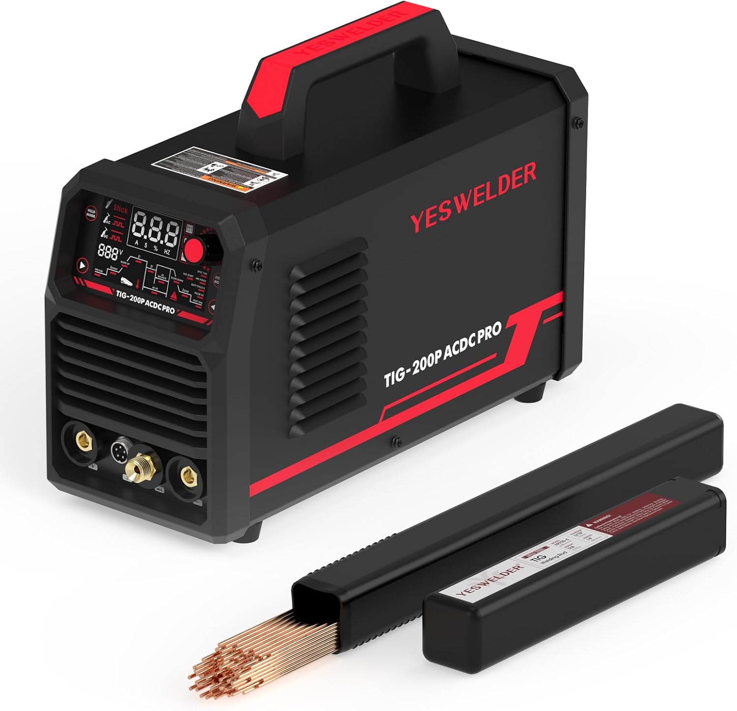 YESWELDER 200A AC/DC Aluminum Tig Welder with Pulse Large LED Display