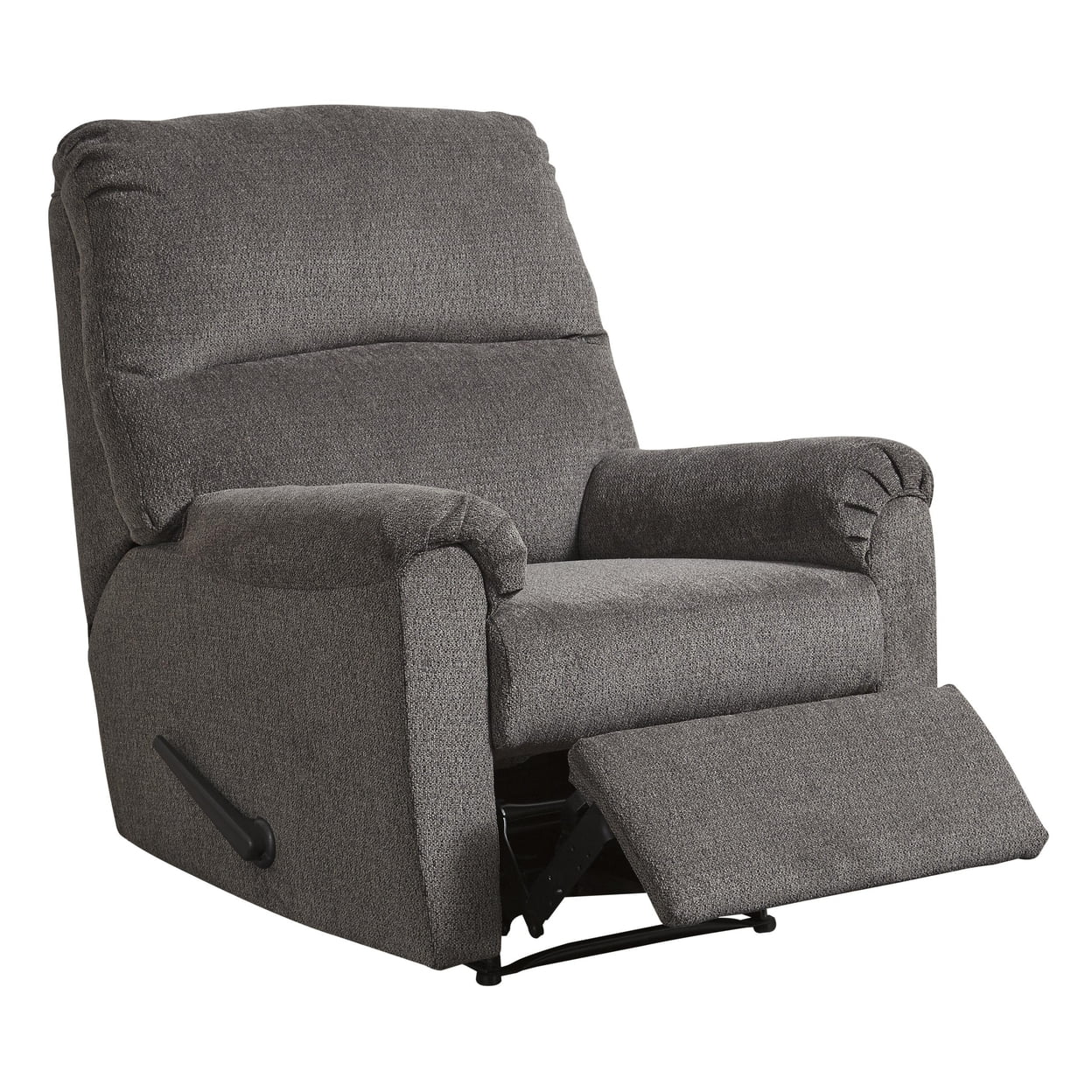 Fabric Upholstered Zero Wall Recliner with Pillow Top Armrests Gray- Saltoro Sherpi