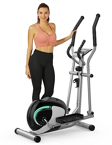 THERUN Elliptical Machine for Home, Magnetic Hyper-Quiet Compact Elliptical Exercise Machine w/ 8 Levels Adjustable Resistance, 6KG Flywheel