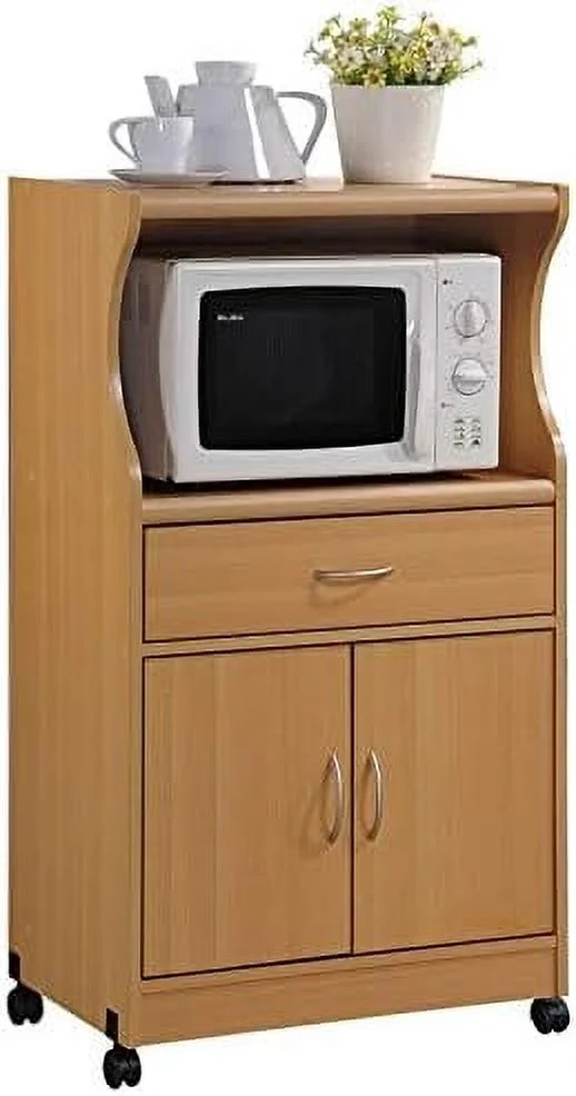 Microwave Kitchen Cart In Beech