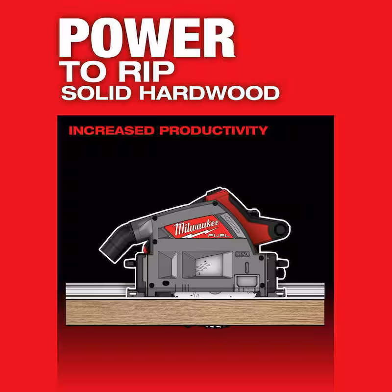 M18 FUEL 18V Lithium-Ion Cordless Brushless 6-1/2 in. Plunge Cut Track Saw with 55 in. Track Saw Guide Rail