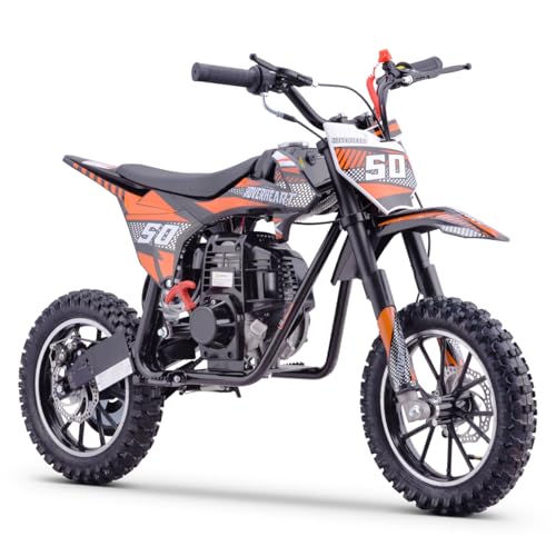 Hoverheart Gas Dirt Bike, 50cc 4-Stroke Gas Powered Kids Off Road Motorcycle (Model-DB4S004) with Off-Road Tire, Suspensions, Disc Brakes